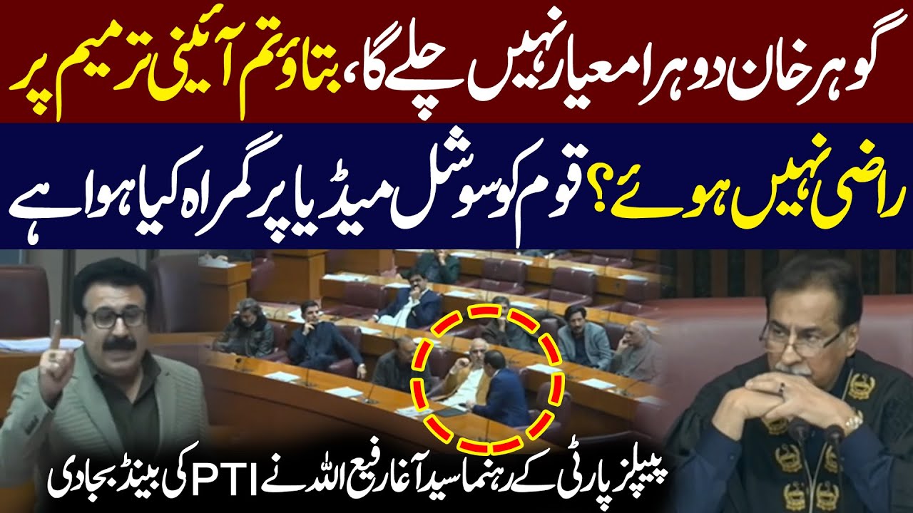 PPP Leader Syed Agha Rafiullah Bashes PTI & Gohar Khan | National Assembly Session | Public News