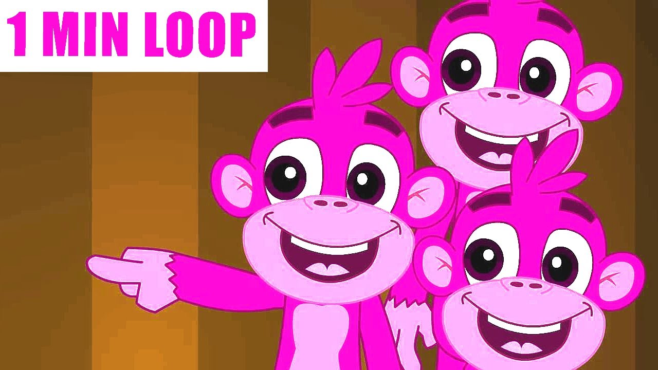 🎶 [1 MIN LOOP] Five Little Monkeys Remix 🐒 | Fun Beat Variations & Happy Nursery Rhyme for Kids