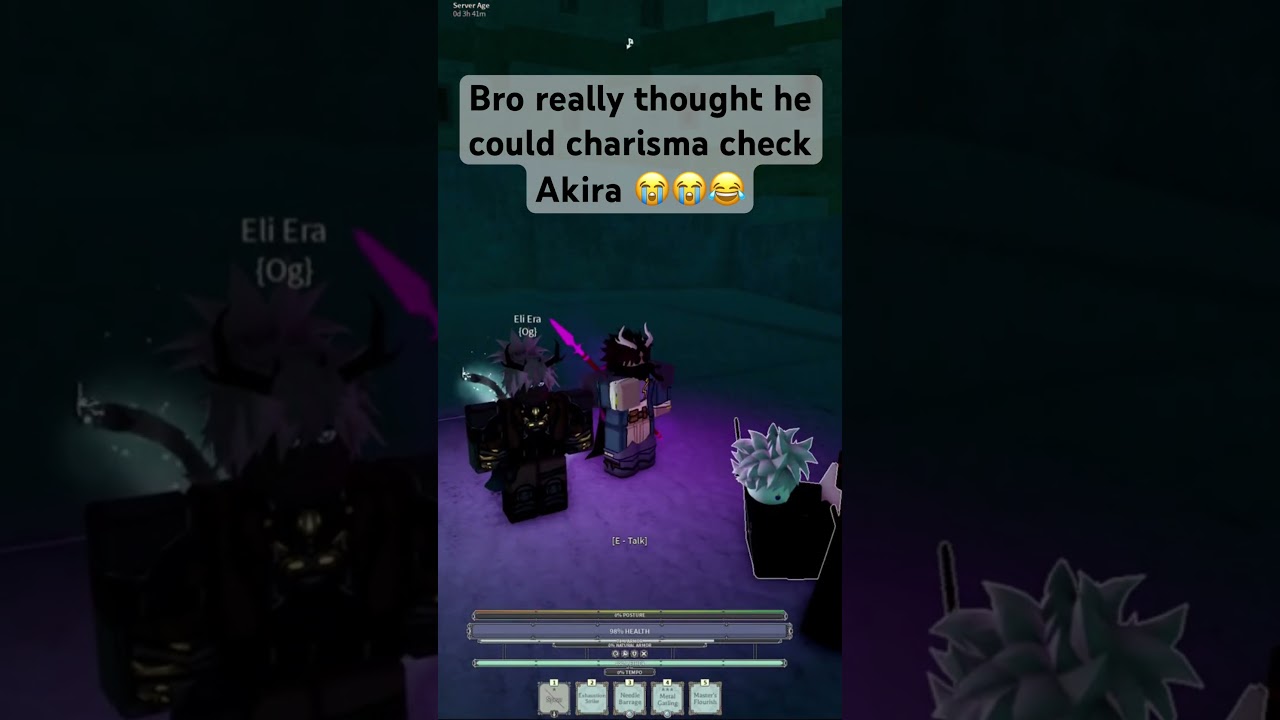 Deepwoken grunt encounters Akira for the first time!! 😭😭 #roblox #deepwokenroblox #depths