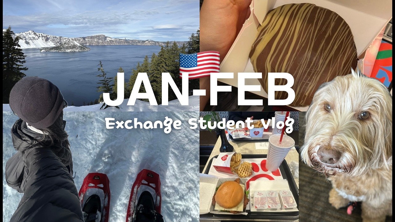 🇺🇸 미국 교환학생 브이로그 EP02 | ☃️ 1-2월 일상 👩🏻‍💻 | 카메라와 친해지기로 해 🎥..😋