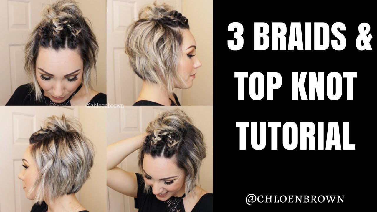 DUTCH BRAID TOP KNOT TUTORIAL || SHORT HAIR