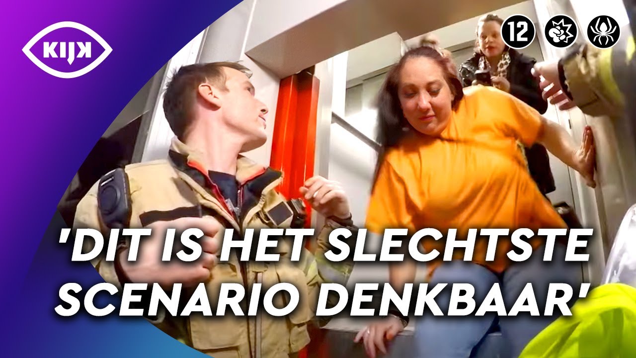 Deze dames moeten uit VASTZITTENDE LIFT klimmen | Als de Brandweer | KIJK