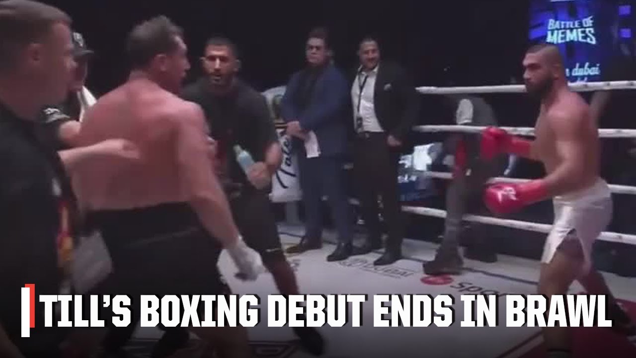 Darren Till&rsquo;s boxing debut ends with a brawl in the ring | ESPN MMA
