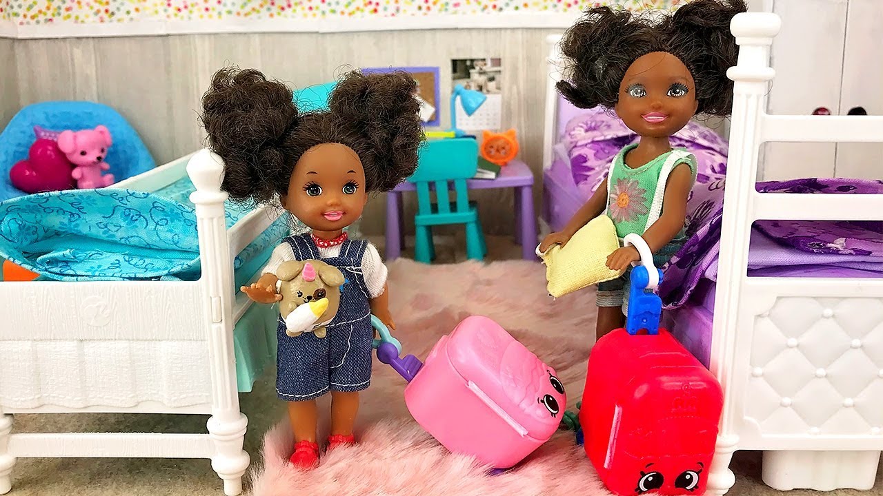 Barbie Sisters Sleepover - Elli's First Night Away From Home! | Naiah and Elli Doll Show Ep. 18
