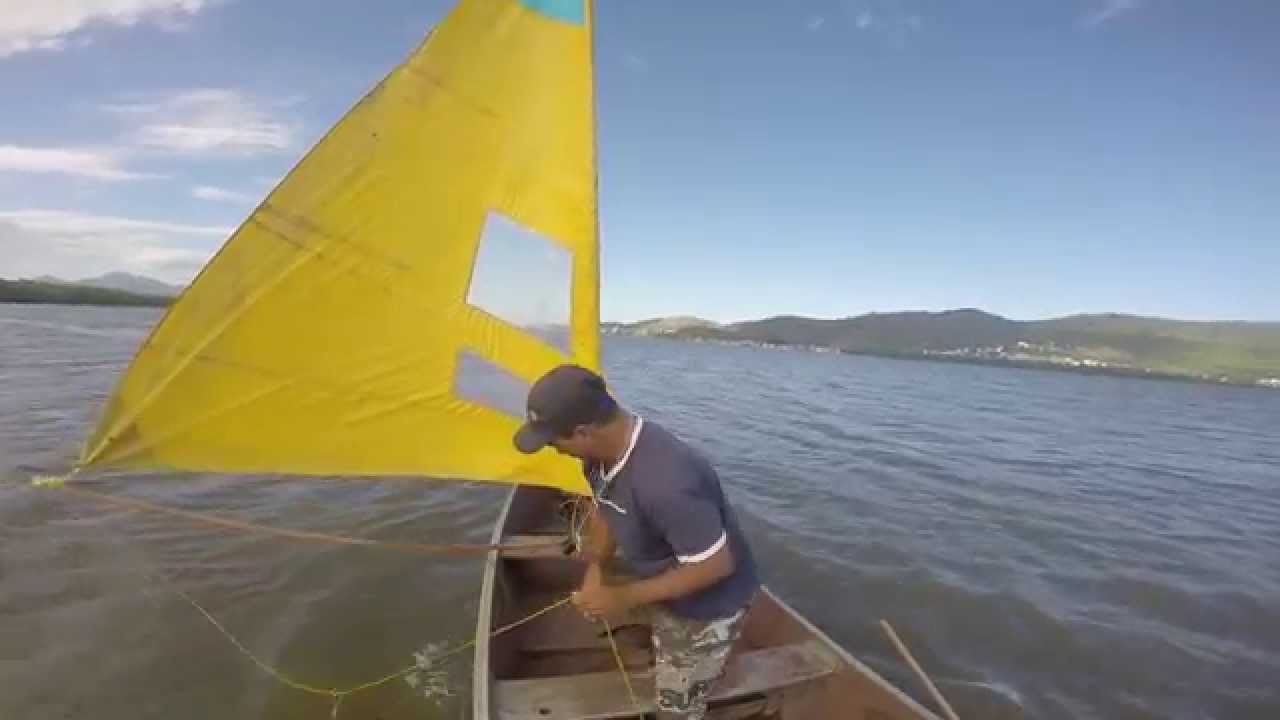 teste de vela na canoa