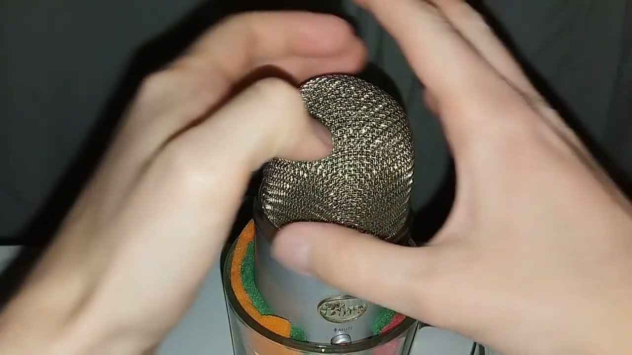 ASMR: aggressive but slow bare mic scratching and tapping (no mouth sounds, no talking)