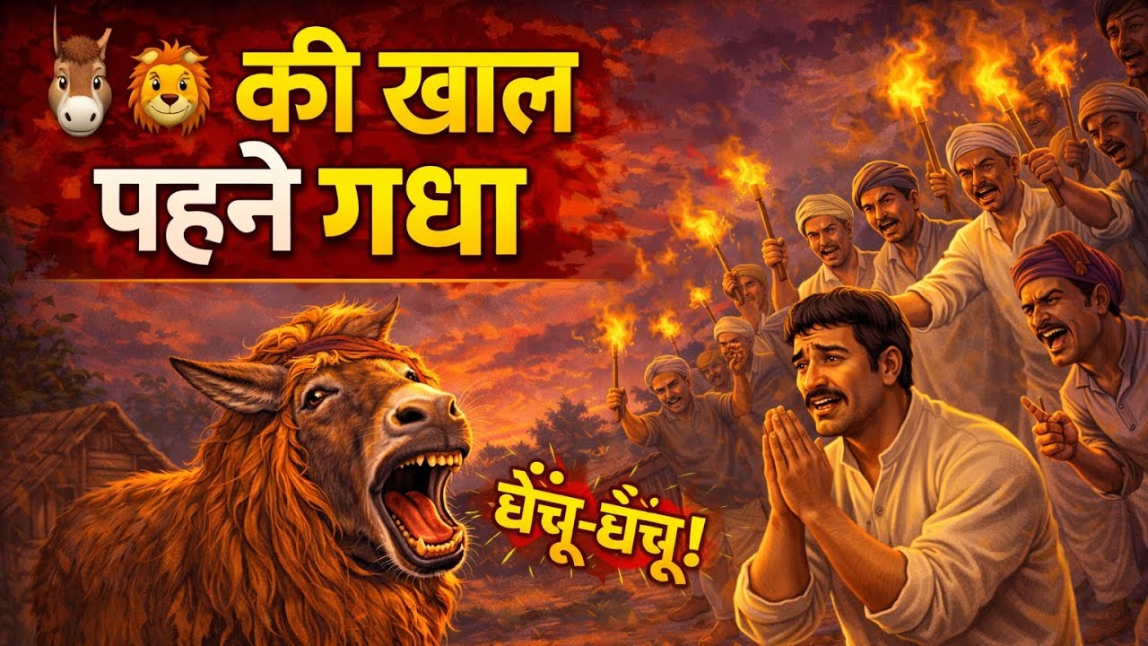 शेर की खाल में गधा |Moral Story Hindi|धोबी और शेर की खाल वाला गधा