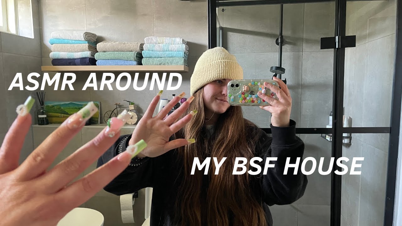 ASMR around my Best Friends' House Part 2 ✌️ (bathroom, bedroom, hall way)
