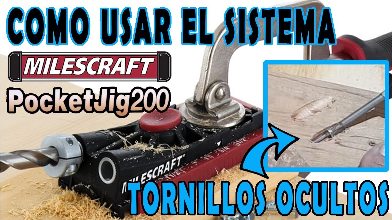 🛠 TORNILLOS OCULTOS: Como hacer Agujeros de bolsillo Milescraft PocketJig 200/100, Kreg pocket holes