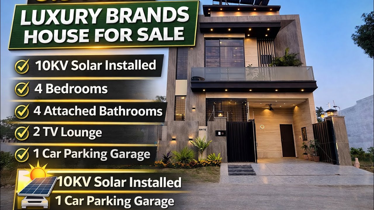 5.5 MARLA HOUSE FOR SALE | 10KV SOLAR INSTALLED | +92321 3213203| #houseforsale #gujranwala #viral 