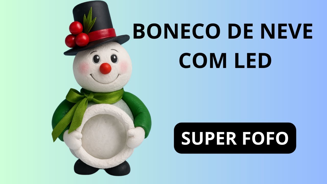 Boneco de neve super fofo com led ☃️