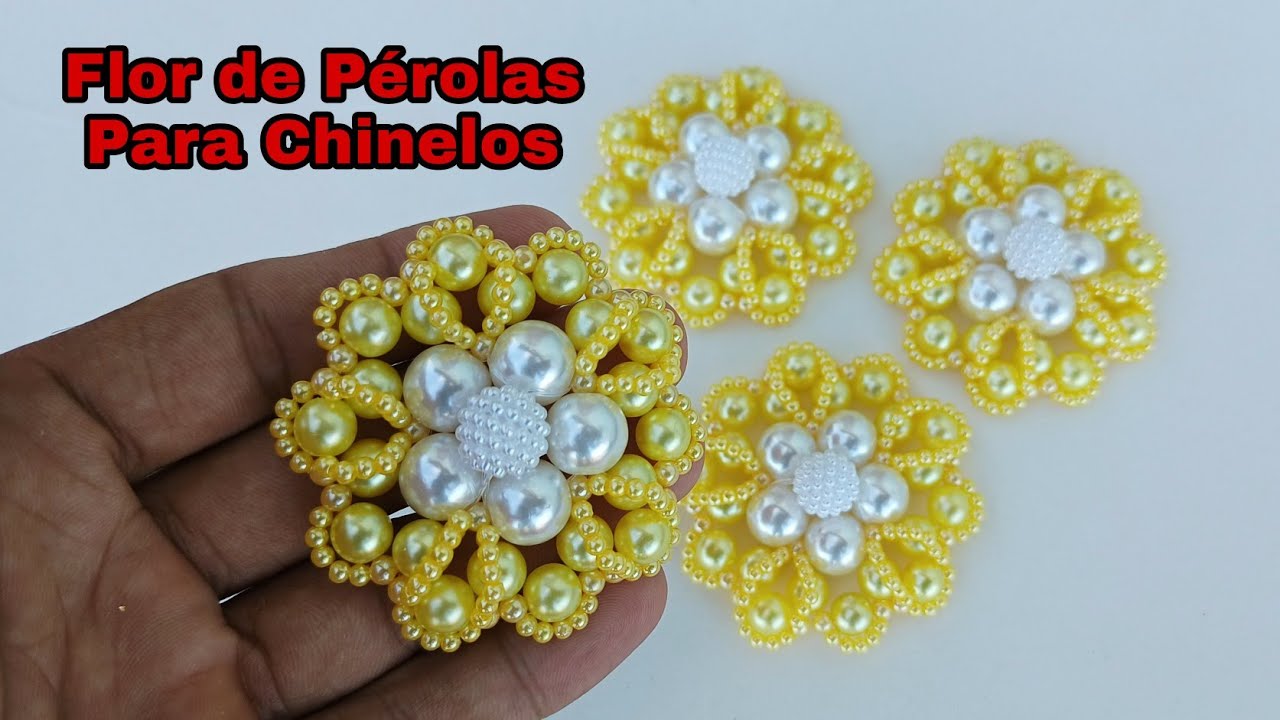 DIY - Flor de Pérolas Lívia - Chinelos Bordados - Adalto Lopes - Faça você mesmo