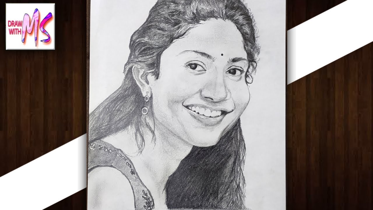 Actress Sai Pallavi Drawing | how to draw a beautiful girl drawing | South Indian actress