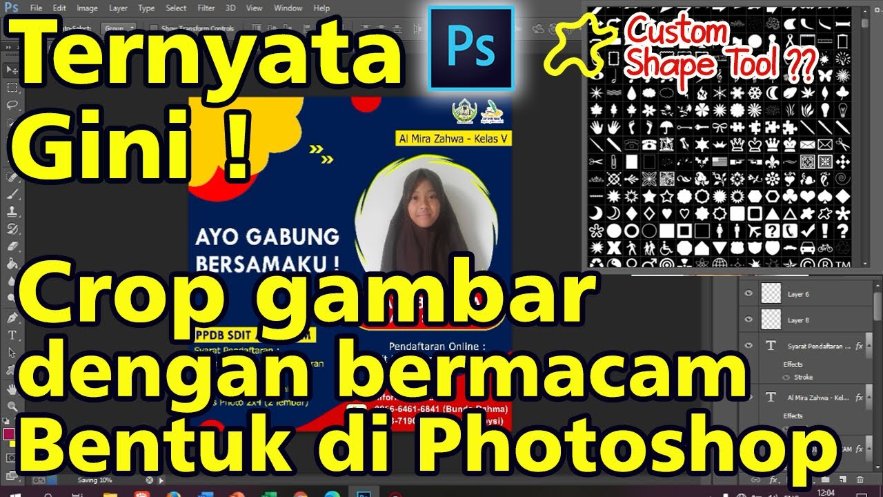 Memotong Gambar di Photoshop dengan Custom Shape Tool