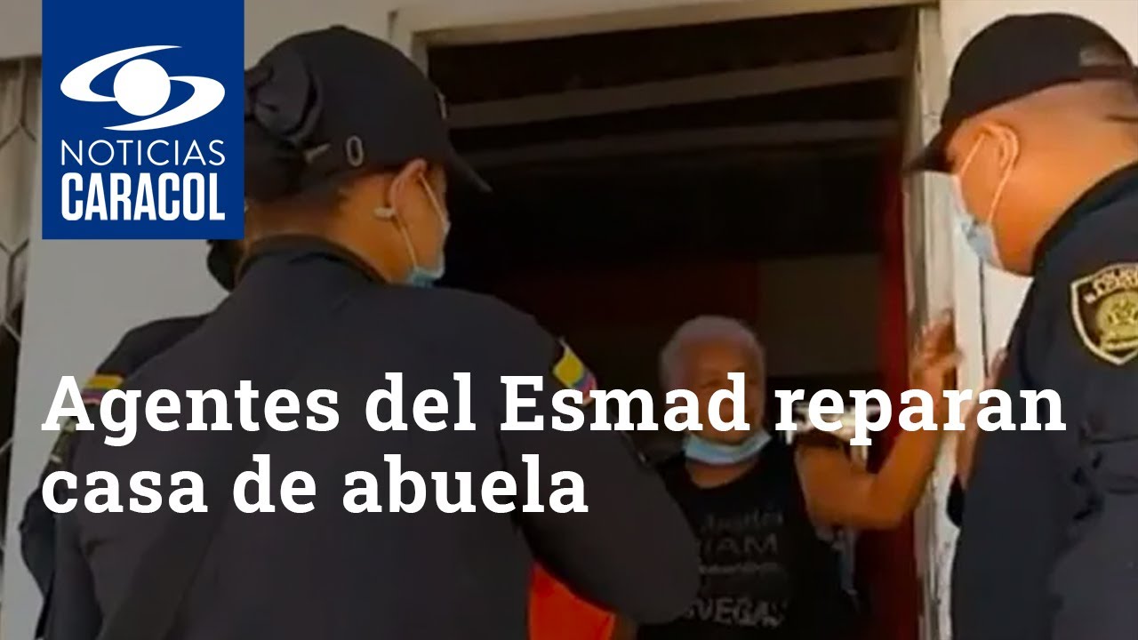 Agentes del Esmad reparan casa de abuela que los protegi&oacute; cuando encapuchados los atacaron
