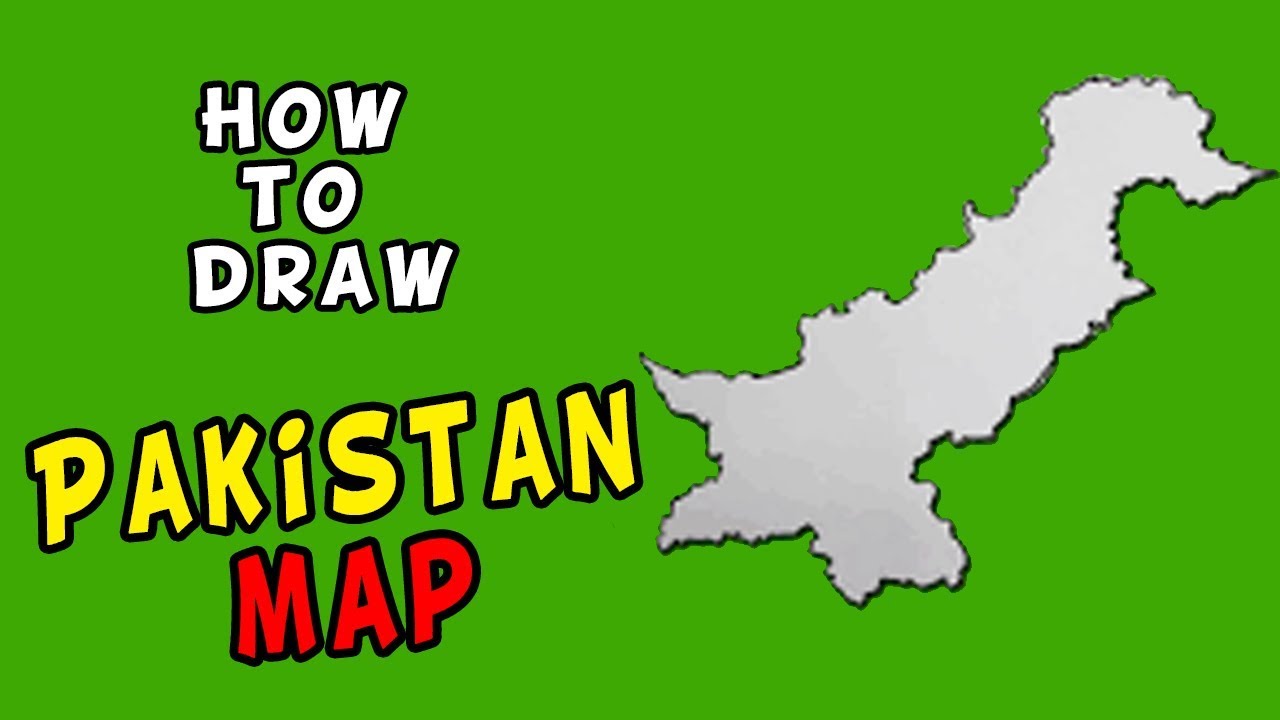 How to draw -Map of Pakistan- Line drawing