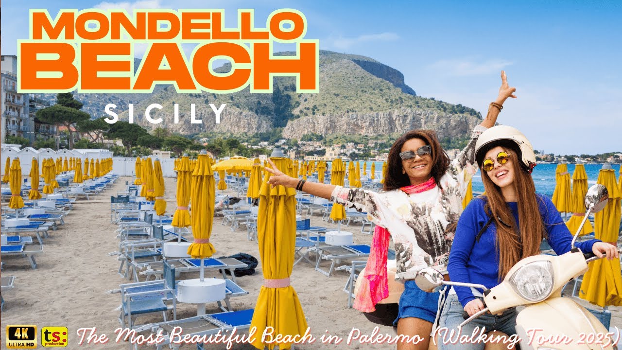 Mondello beach Sicily 4K - The Most Beautiful Beach in Palermo
