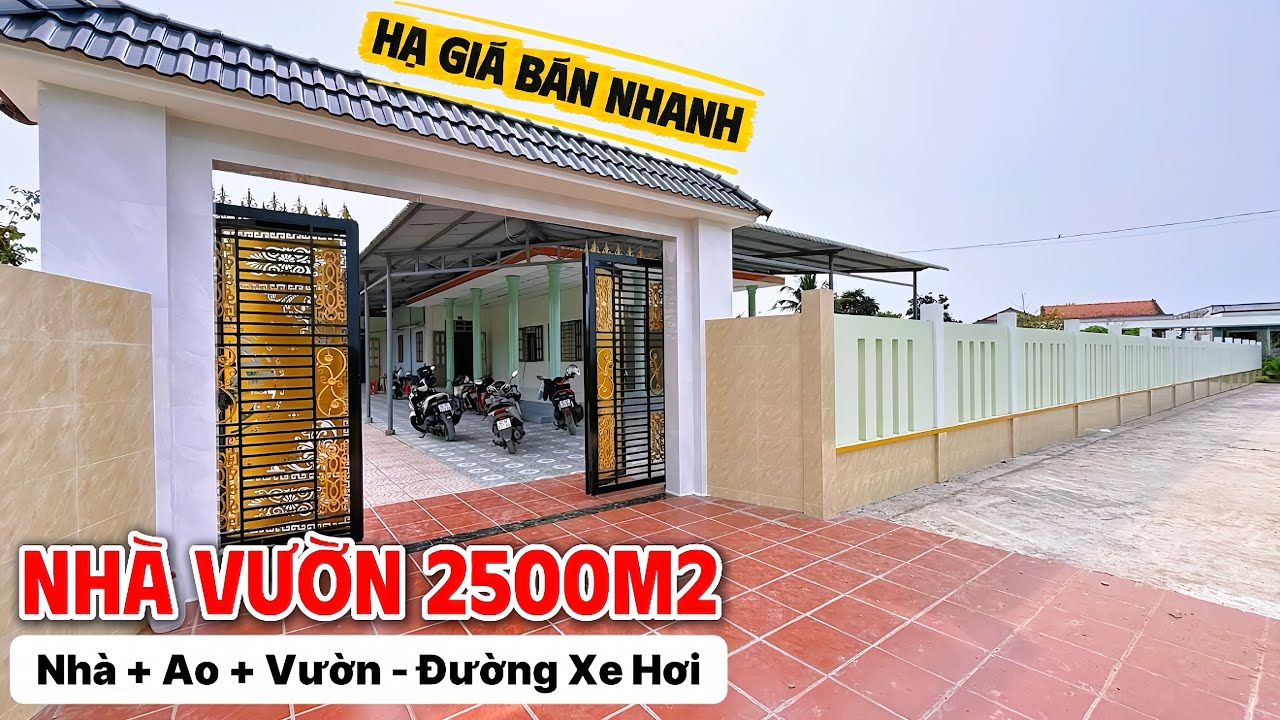 CHỦ NGỘP BÁN GẤP NHÀ VƯỜN VÙNG VEN TPHCM rộng 2500m2 có 300m2 thổ cư , đường xe tải gần chợ 