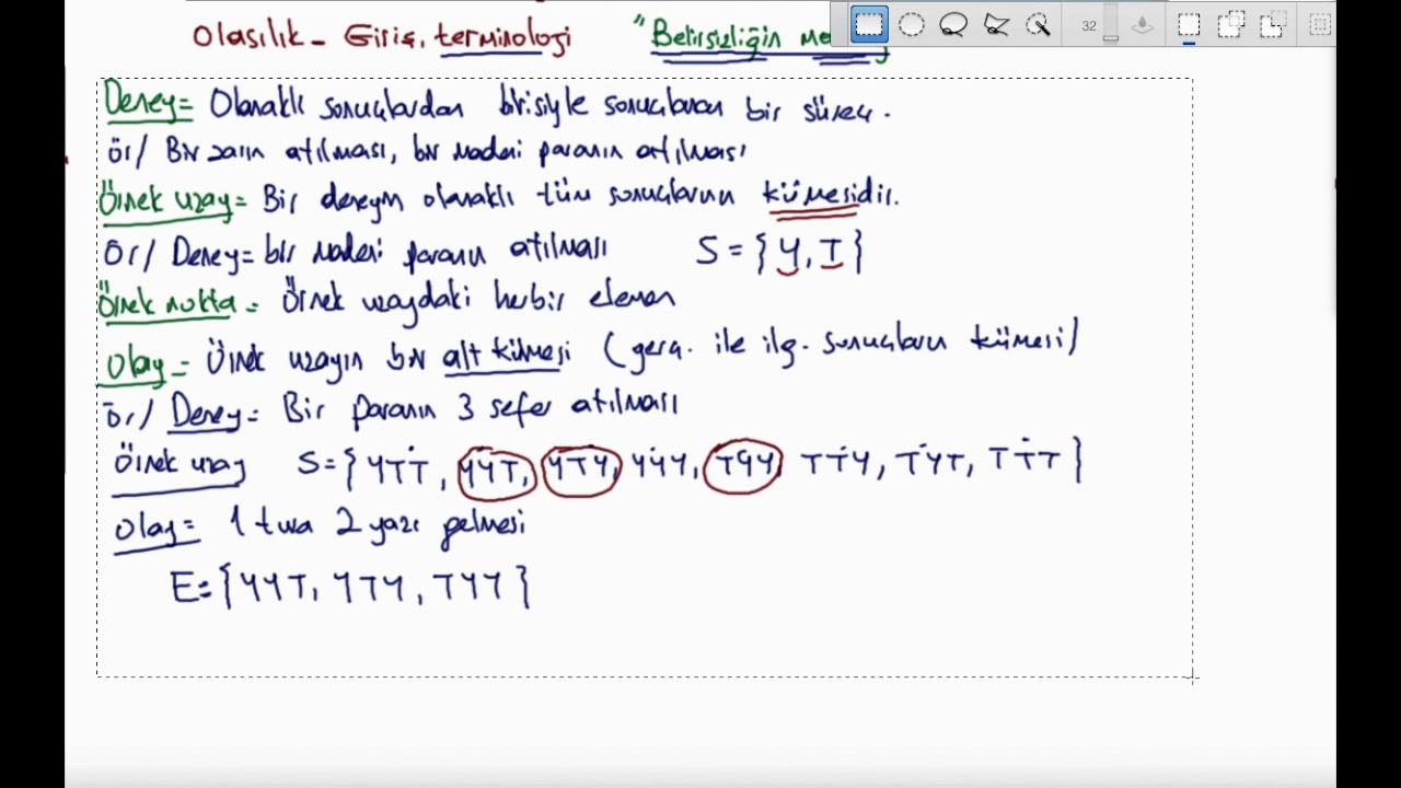 1) Olasılık - Giriş, terminoloji