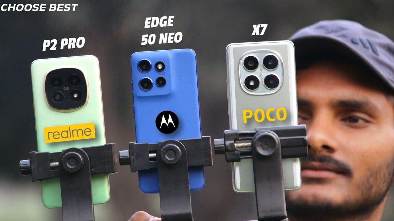 Poco X7 vs Moto Edge 50Neo vs Realme P2Pro : Comparison & Test.