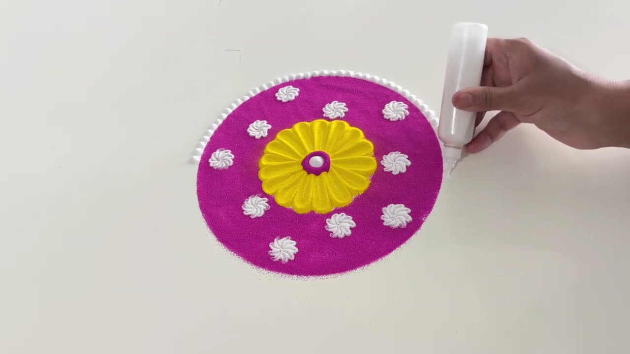 Easy & Creative Rangoli Design for Beginners #rangoli #trending #creative #easyrangoli #kolam #art