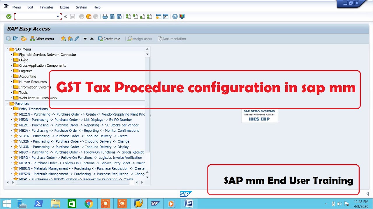 GST Tax Procedure configuration in sap mm