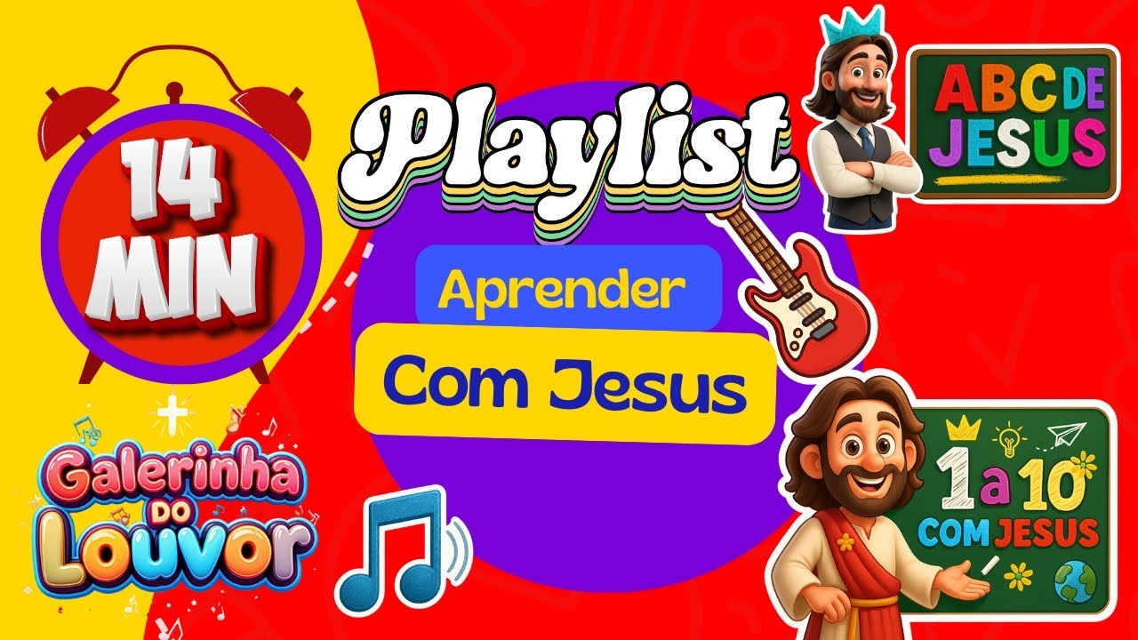 Aprendendo Com Jesus Playlist | Alfabeto, Números, AEIOU, Cores, Formas | Músicas Gospel Infantil