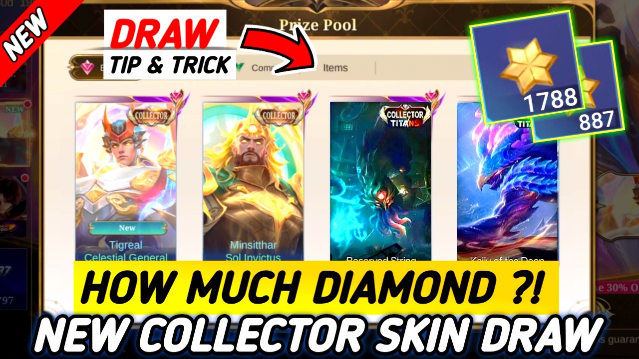 HOW MUCH 💎?! DRAW MARCH COLLECTOR SKIN | TIGREAL CELESTIAL GENERAL OR TITANS?! - MLBB