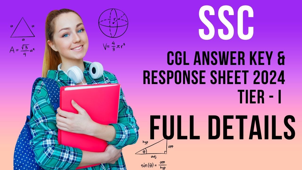 SSC CGL TIER - 1 ANSWER KEY AND RESPONSE SHEET 2024 