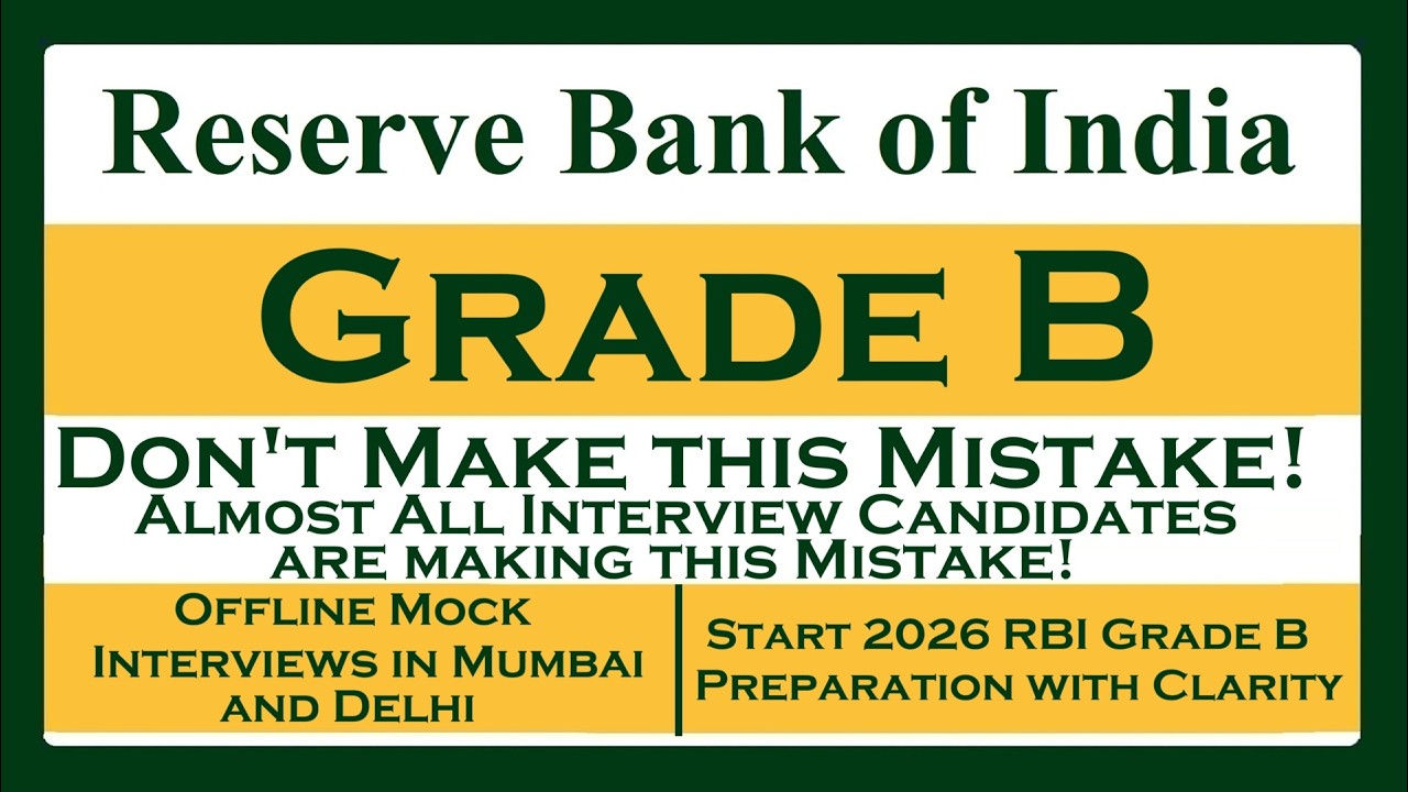 Dont make this mistake in RBI Grade B Interview!