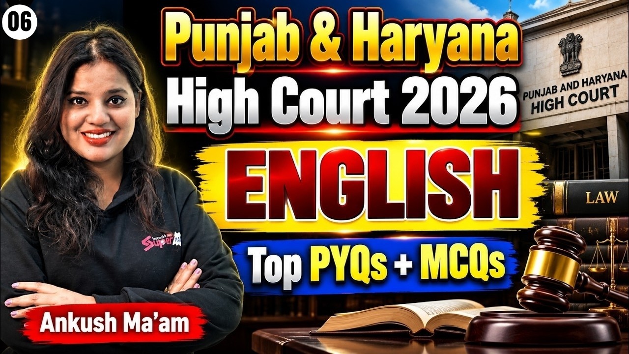 ENGLISH Top PYQs + MCQs | Punjab and Haryana High Court Clerk Exam Preparation | by Ankush Ma'am #6