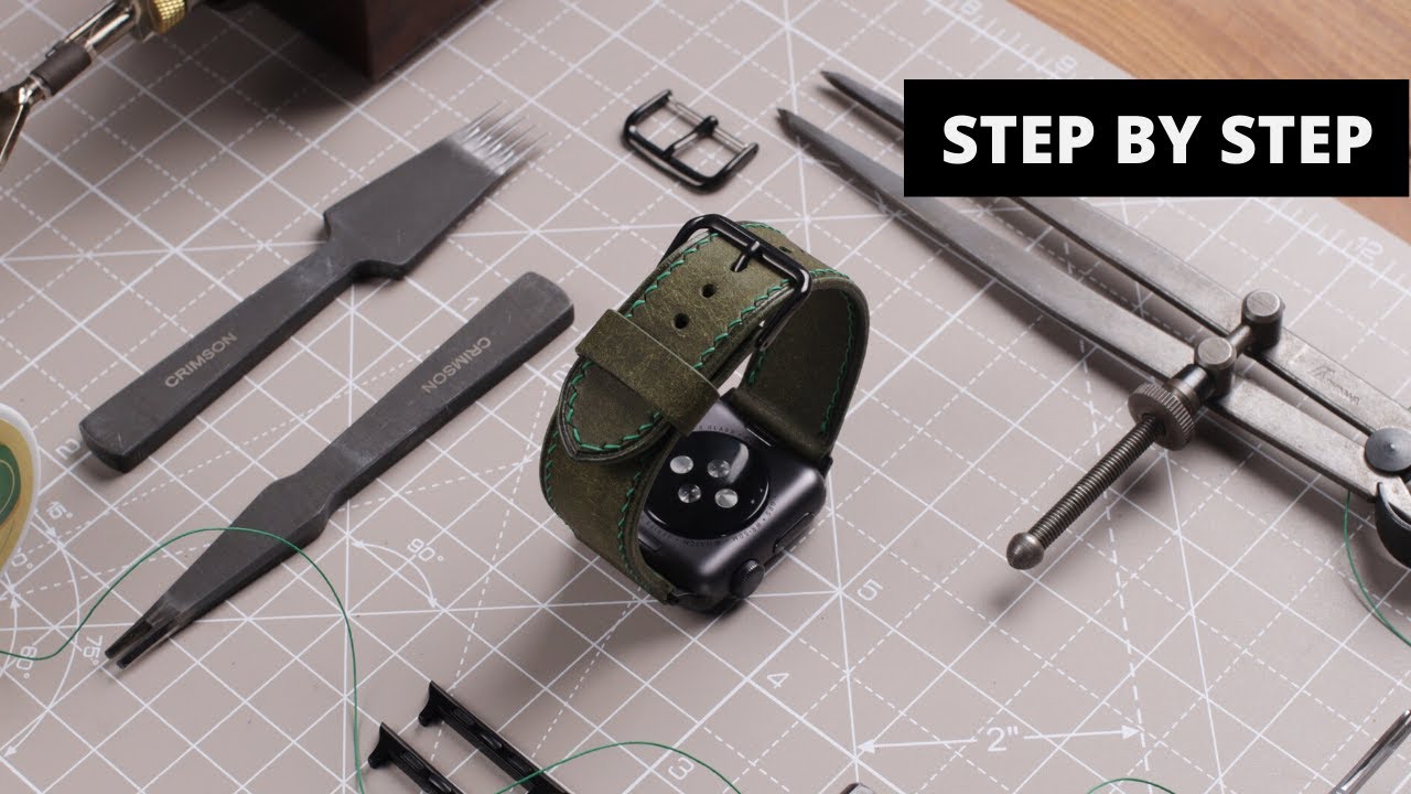 MAKING A LEATHER STRAP FOR APPLE WATCH | КОЖАНЫЙ РЕМЕШОК ДЛЯ ЧАСОВ СВОИМИ РУКАМИ