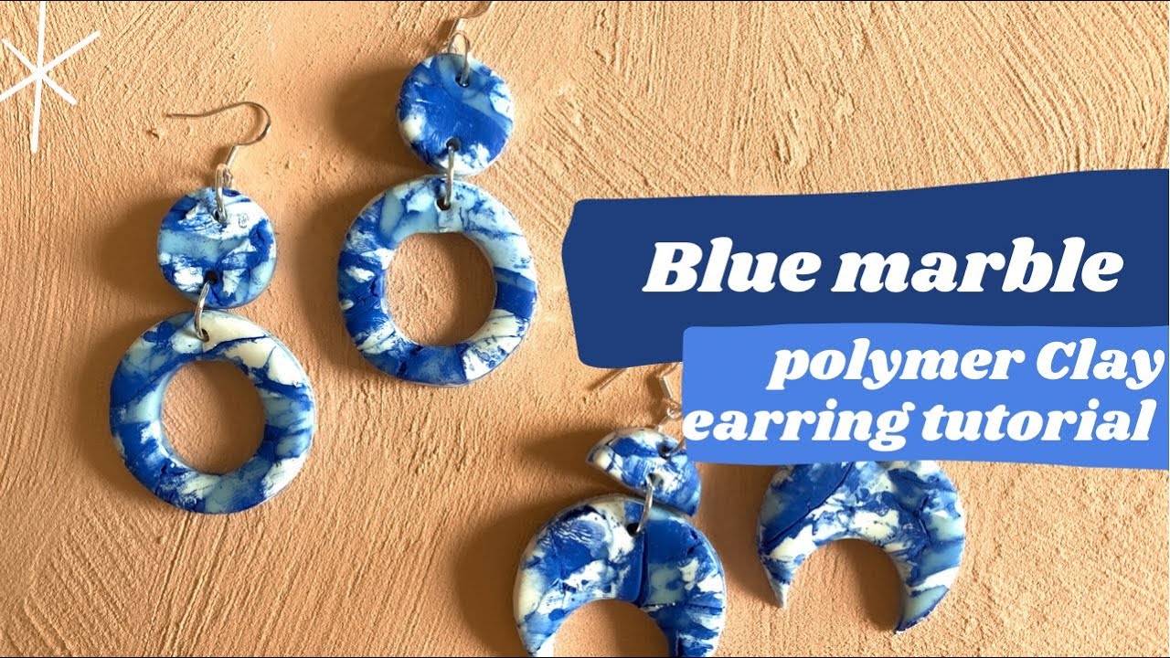 DIY Blue Marble Earrings Tutorial | Polymer Clay