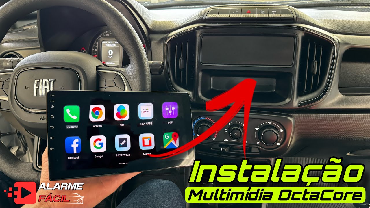 Instalação Multimídia OctaCore na Fiat Strada 2023 ✅