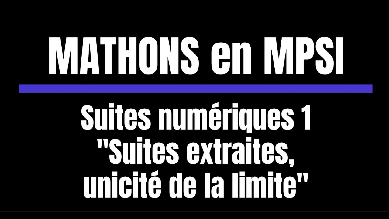 Exercice maths MPSI - Suites numériques 1