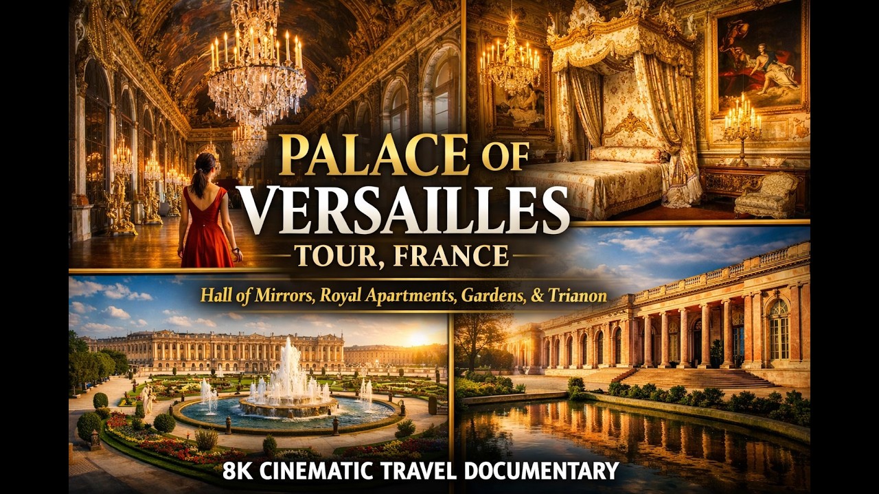 Palace of Versailles Tour, France – Hall of Mirrors, Royal Apartments, Gardens, and Trianon | 8K