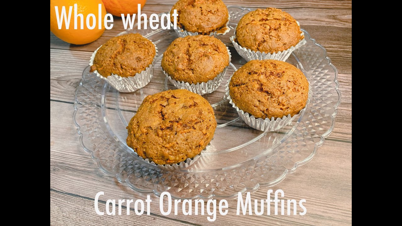 Whole Wheat Muffins with Carrot and Orange/Healthy Carrots and Orange Muffins