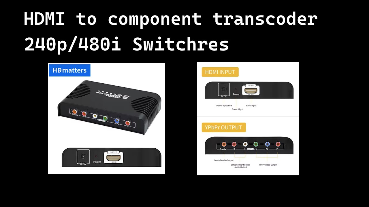 HDMI to component transcoder 15kHz 240p/480i