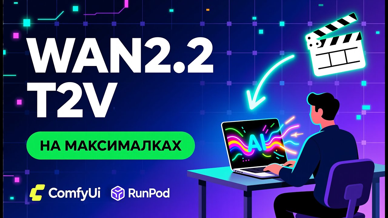 Wan2.2 Text-to-Video (T2V) в ComfyUI 🚀 Полный гайд по установке SageAttention, Triton и Workflow