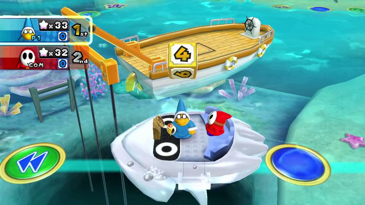 Mario Party 9 - Blooper Beach - Kamek (Magikoopa) Vs Shy Guy