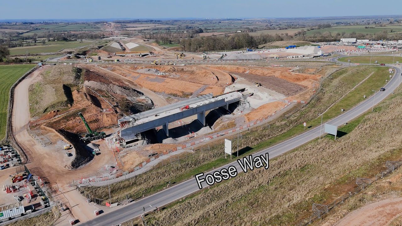 HS2 at Fosse Way near Offchurch, Leamington Spa March 2025