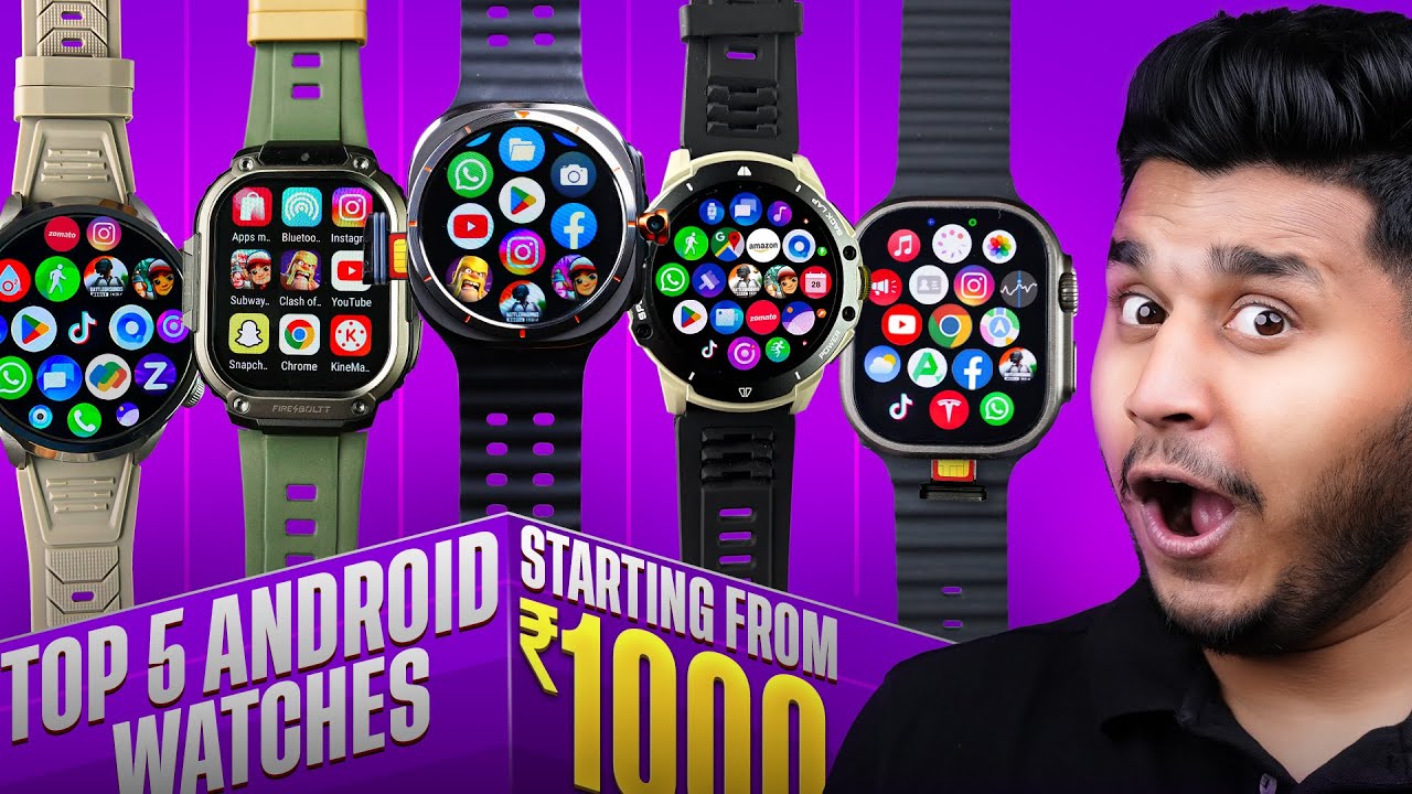 Top 5 Best Android Smartwatches Start From ₹2000⚡️|| With 5G, GPS, HD Camera, Chat GPT, Gaming😱