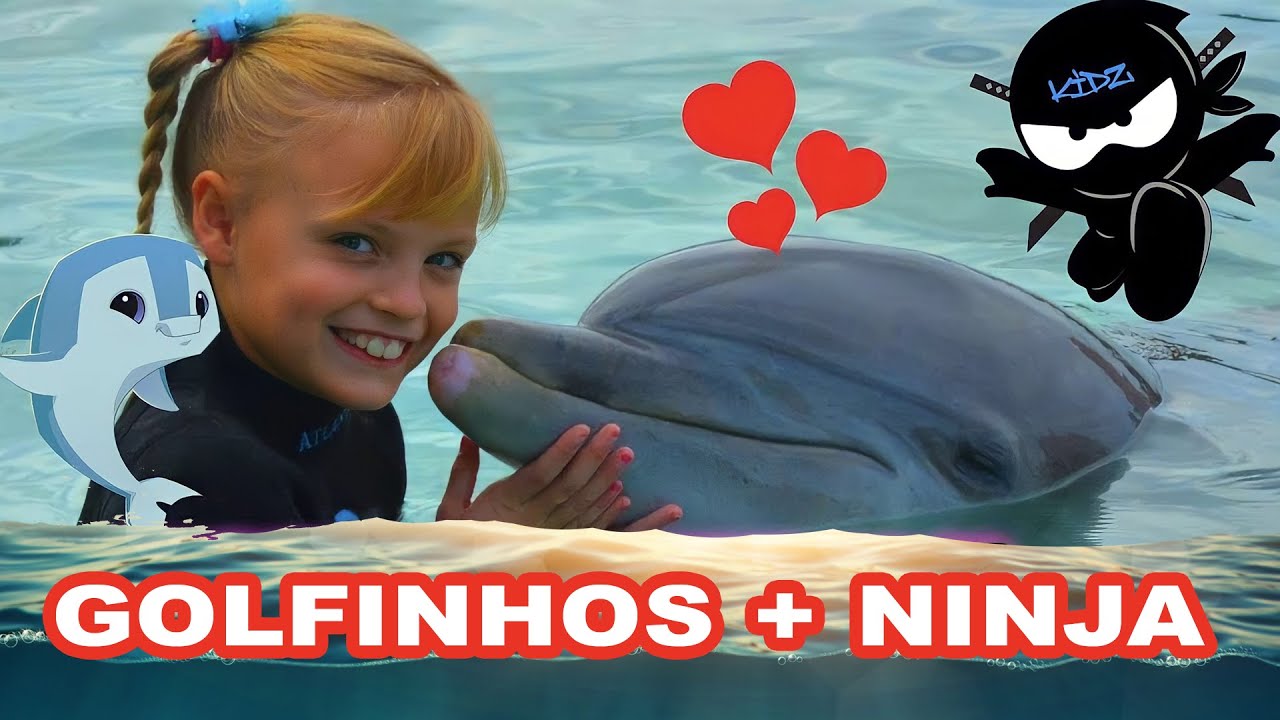 Ninja Kidz aprende a nadar com golfinhos 🐬 Vídeo sobre esportes para crianças