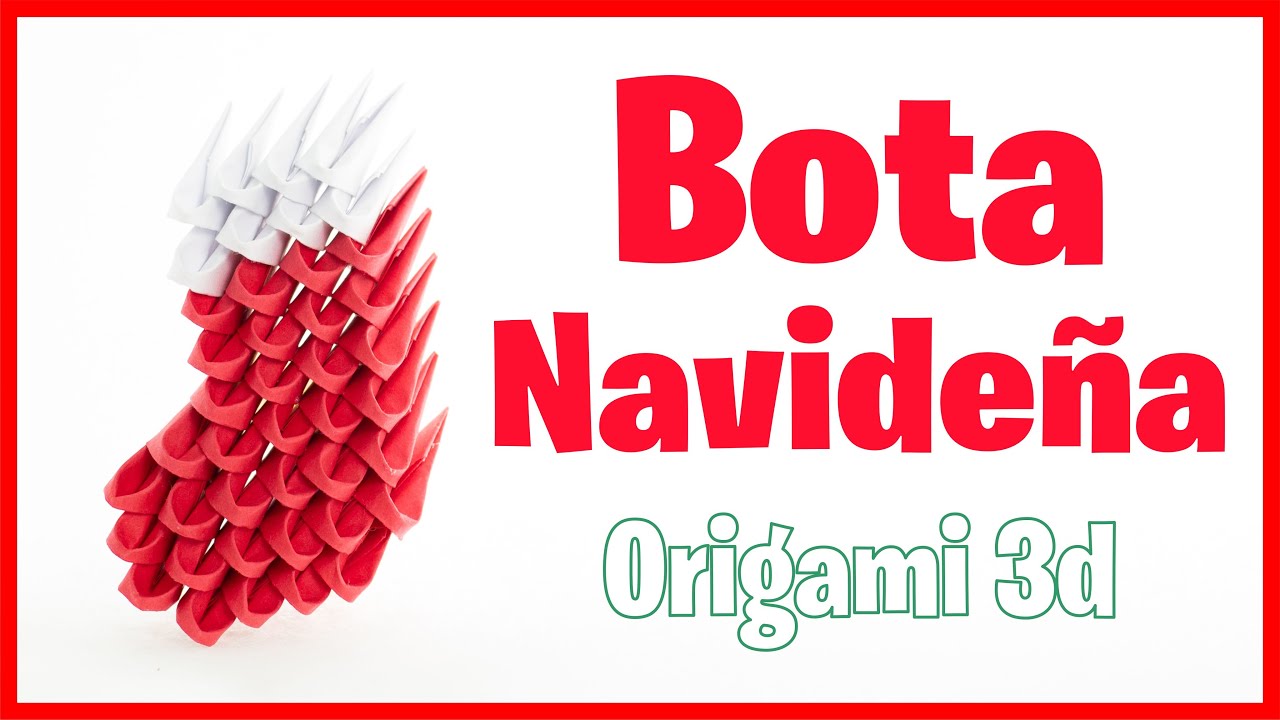 🎄 Bota de NAVIDAD de PAPEL Origami 3D 👢 en Español (FÁCIL) Tutorial Paso a Paso