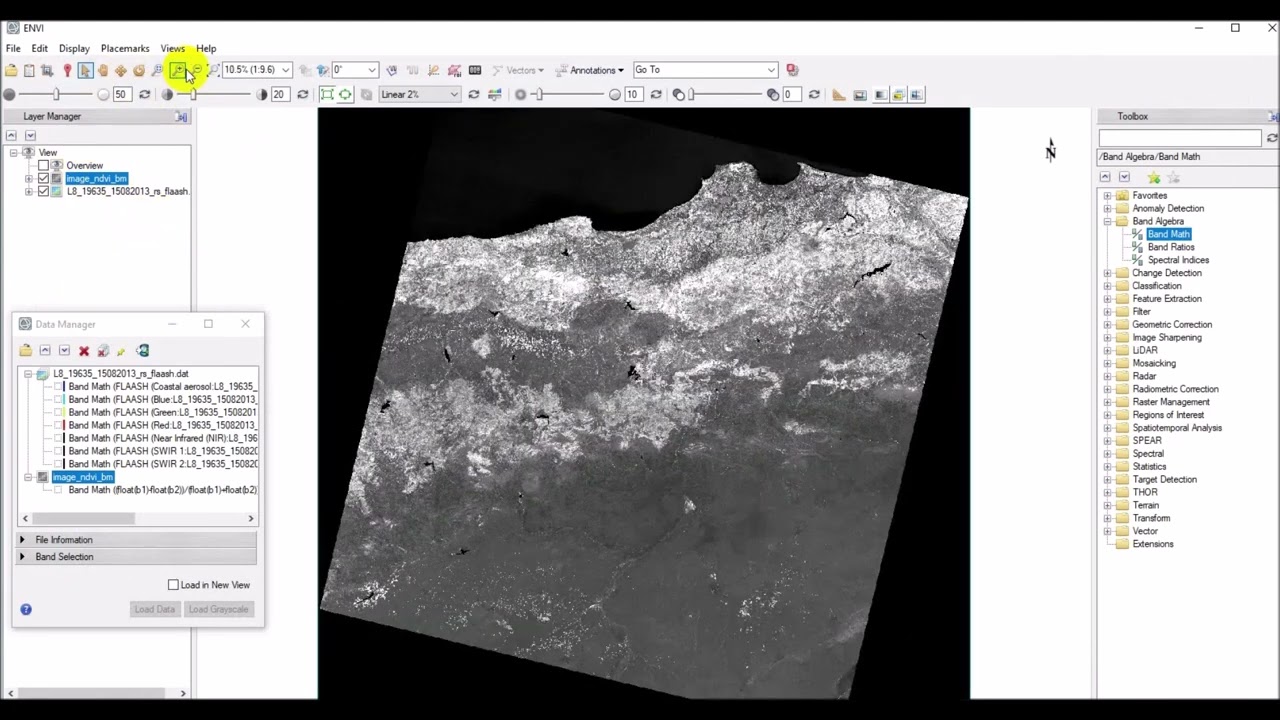 ENVI : Utilisation de band math pour calculer le NDVI