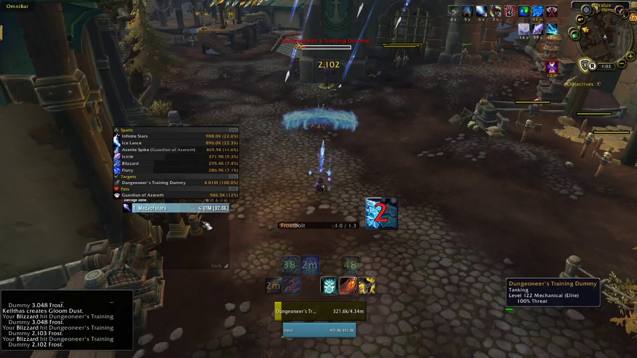 Frost Mage 8.3 BFA Infinite Stars - 6 срабатываний за 1 минуту