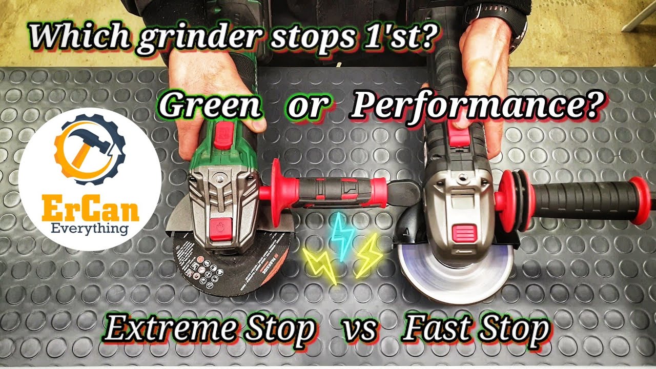 PARKSIDE Angle Grinder Extreme Stop vs Fast Stop (which Grinder stops first? Performance or Green?)