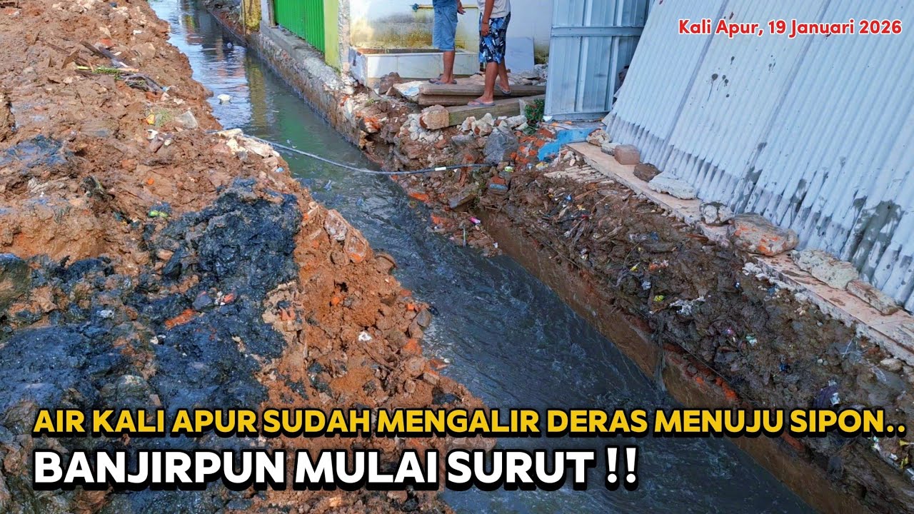 BERKAT INTRUKSI KDM ‼️ AKHIRNYA AIR KALI APUR MENGALIR DERAS MENUJU SIPON ‼️ BANJIR PUN MULAI SURUT.