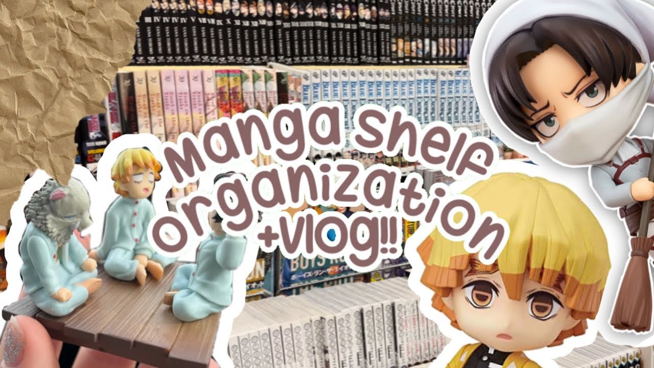 Manga Shelf Organization(+vlog!!)🍪☕️