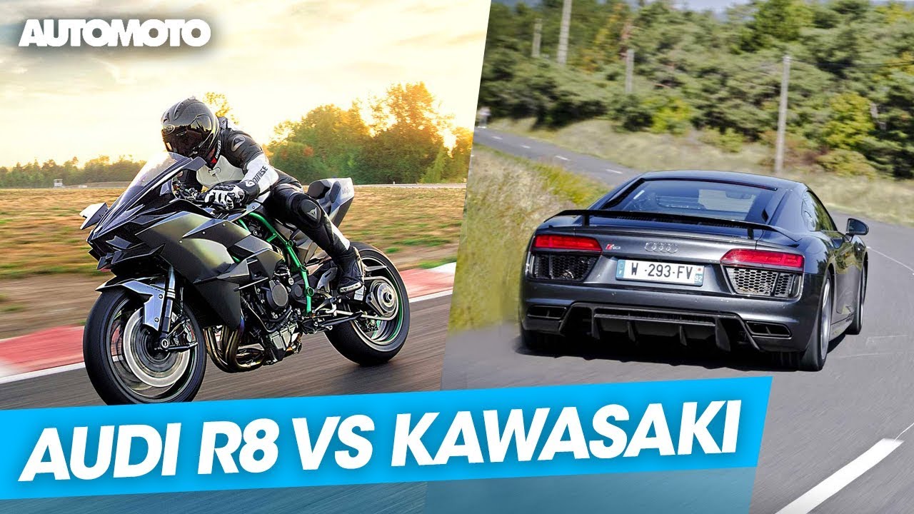 Défi : Kawasaki Ninja H2R (326ch) vs Audi R8 V10 (525ch)
